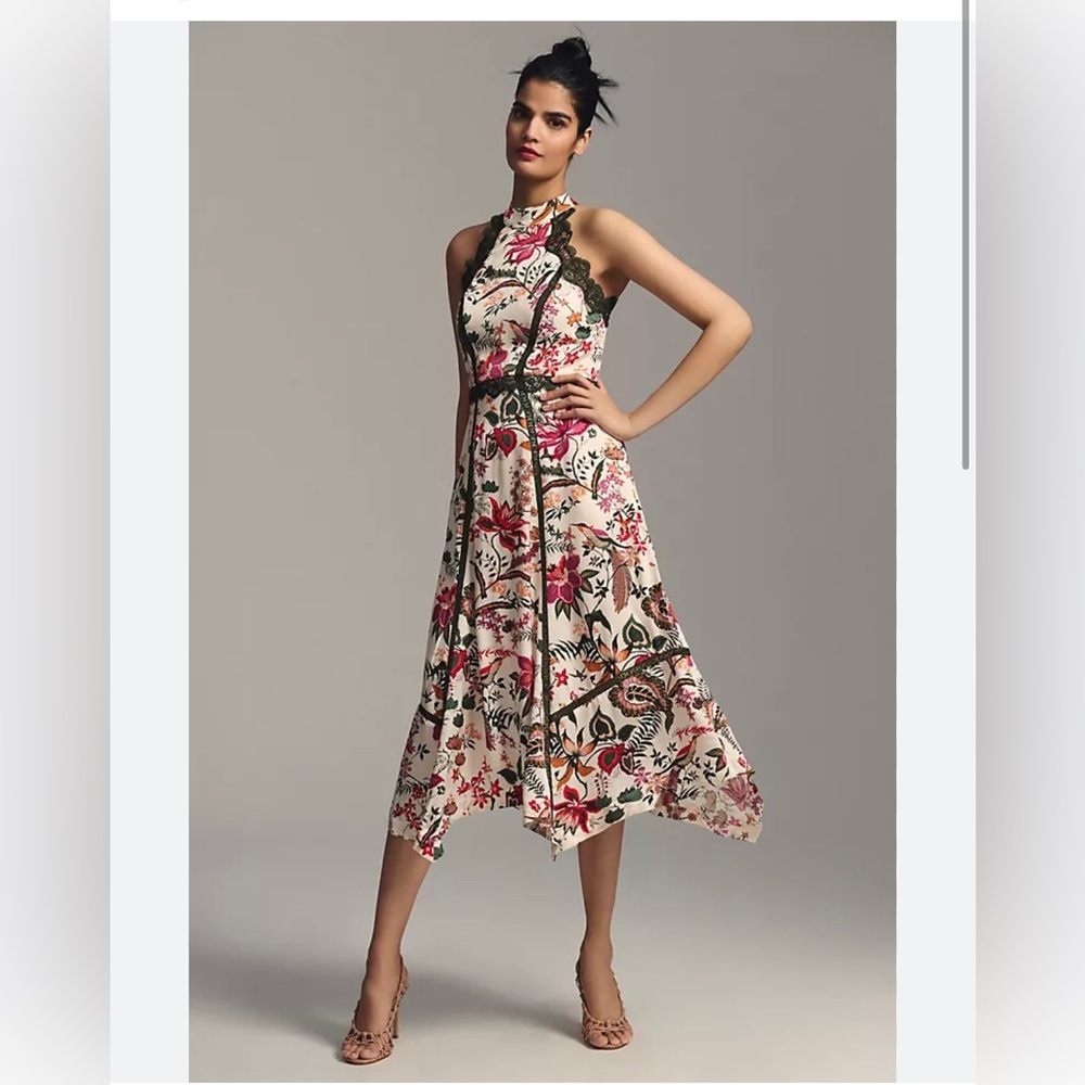 Anthropologie lace trim dress. Size 0. NWT